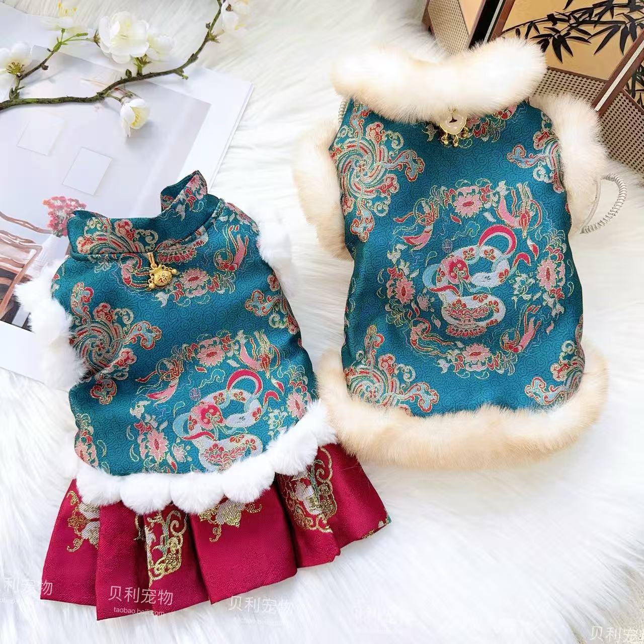 宠物情侣国风旗袍马面裙喜庆唐装