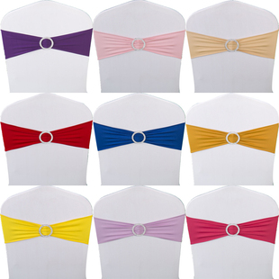 酒店弹力椅套椅背花装饰蝴蝶结丝带宴会婚庆免系绑带会展加厚缎带