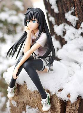坐姿雪乃恋爱物语手办机箱车载动漫手办模型美少女摆件青春装饰