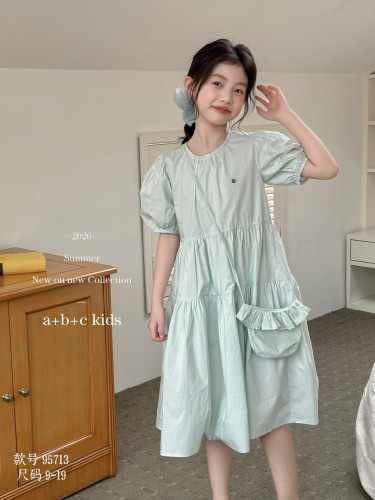 女童连衣裙2026夏季新款洋气时髦公主裙女孩夏装裙子中大童棉布裙