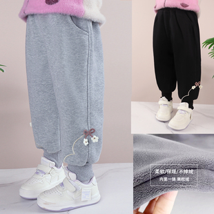 女童裤子秋冬装2026新款加绒宝宝外穿长裤儿童卫裤休闲运动裤冬季