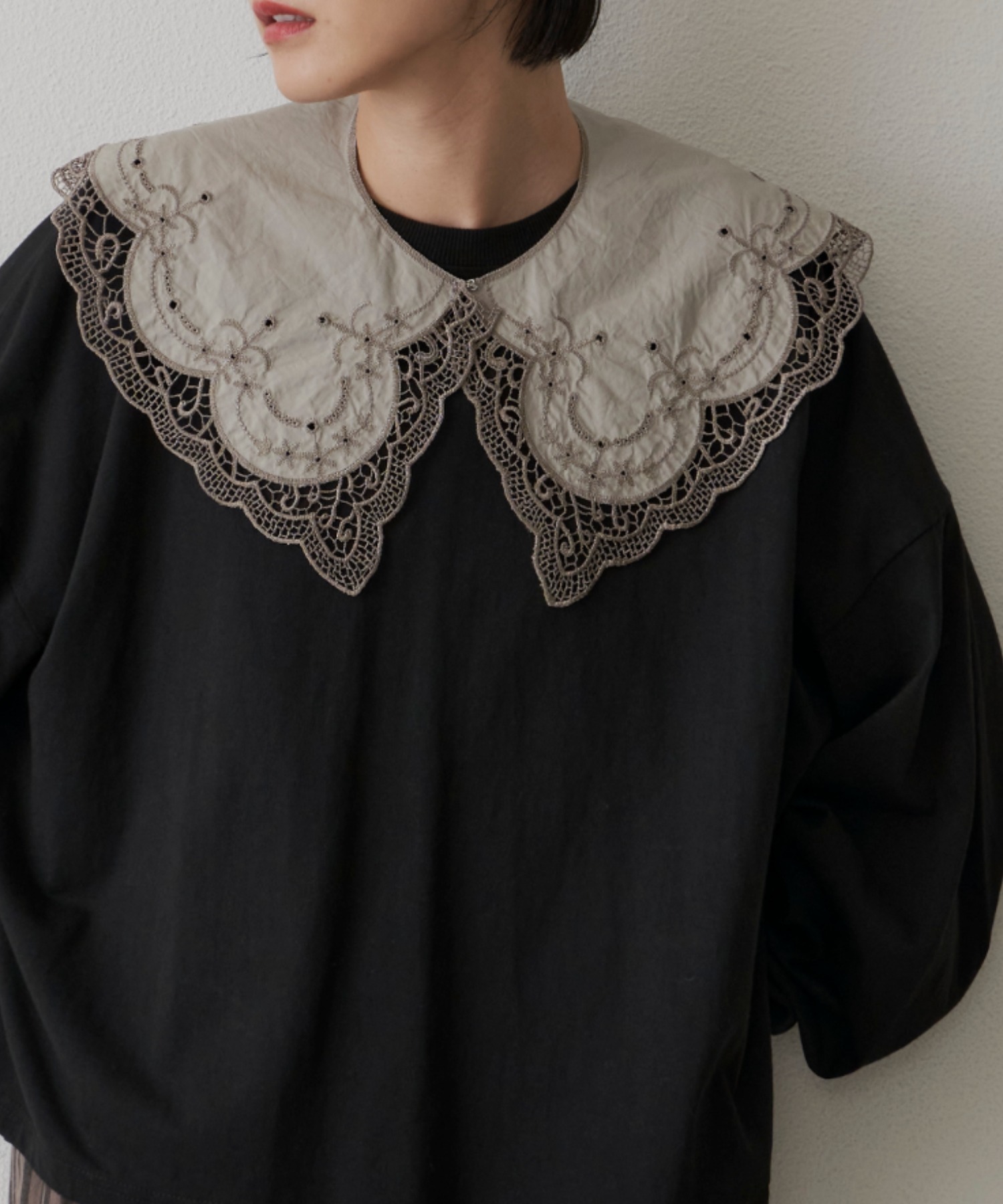 现货包拼邮日本代购蕾丝领口