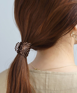 包拼邮 日本代购 ANEMONE 日韩系金属简约花朵小抓夹发卡子后脑勺