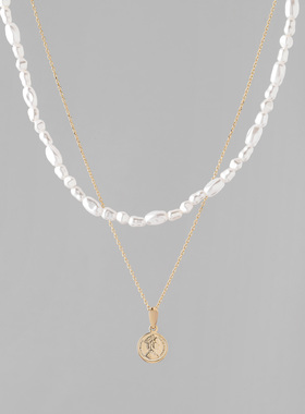 ANEMONE项链珍珠x硬币套装