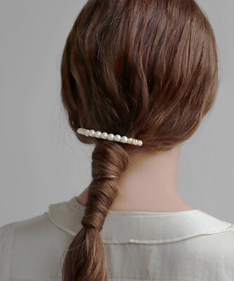 ANEMONE发夹珍珠弹簧发夹马尾夹