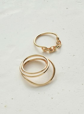 GOLDY日韩系链条多层个性戒指