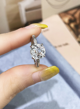 天然白水晶小众设计925银戒指女