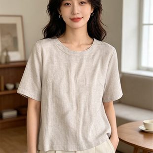 【原生质朴】原生汉麻短袖T恤上衣女文艺复古2026春夏