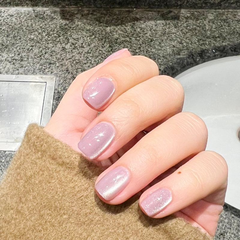 温柔紫猫眼穿戴甲高级感