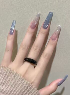 雾蓝碎闪穿戴甲温柔清冷