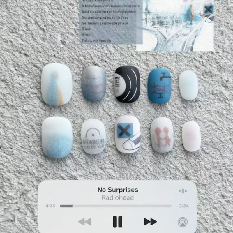 唱片时代磨砂穿戴甲高级感小众设计百搭显白新短款豆豆美指甲贴片,彩妆/香水/美妆工具,穿戴甲/甲片,淘宝优惠券,粉丝福利购,淘宝优惠卷