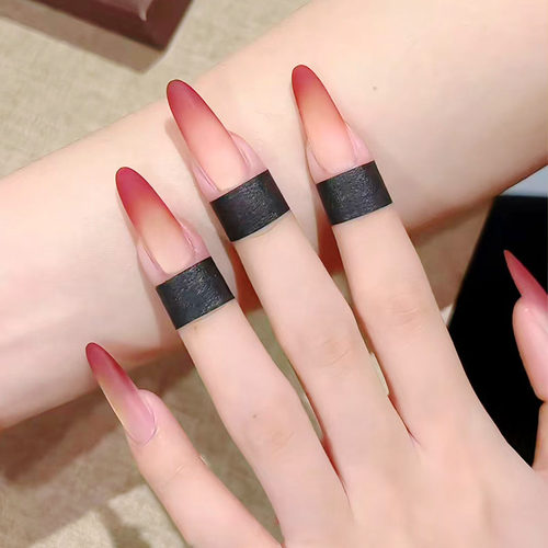 酒红茶渍磨砂猫眼穿戴甲