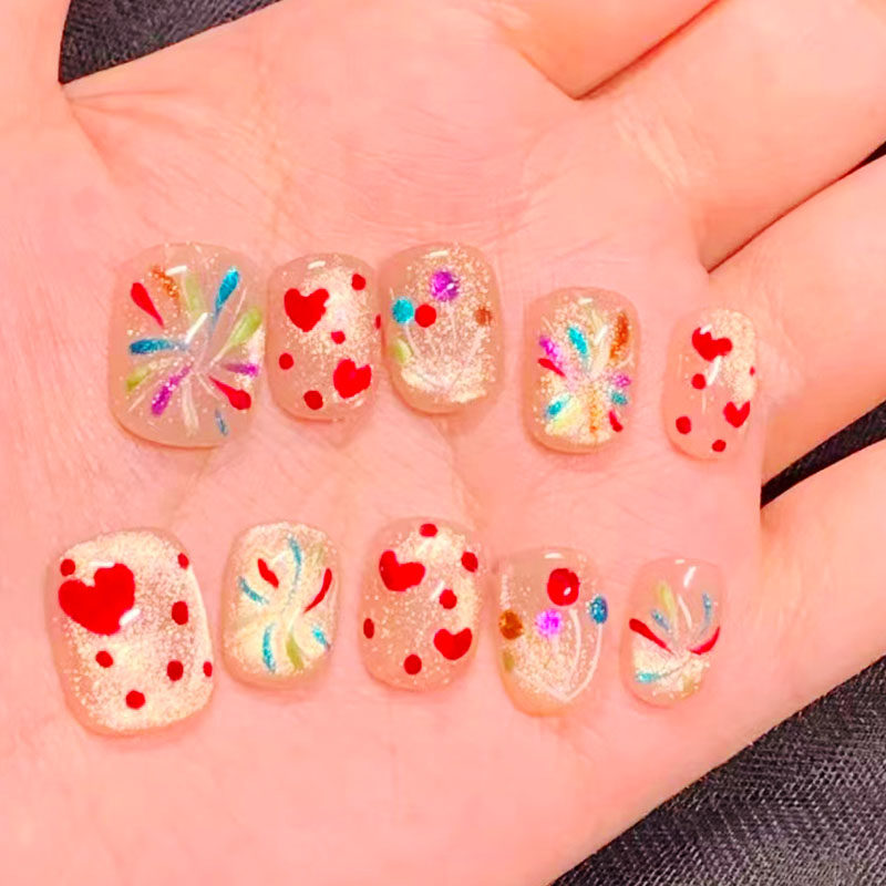 甜莓幻彩猫眼穿戴甲显白红色爱心新春过年短爆款豆豆节日美甲贴片,彩妆/香水/美妆工具,穿戴甲/甲片,淘宝优惠券,粉丝福利购,淘宝优惠卷