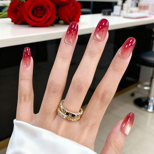 酒渍红茶猫眼穿戴甲轻奢