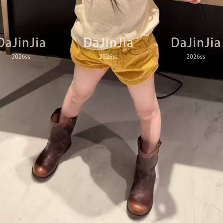 26夏季新款桔色时尚百搭牛仔短裤女宝贝韩版洋气三分裤ins潮流款