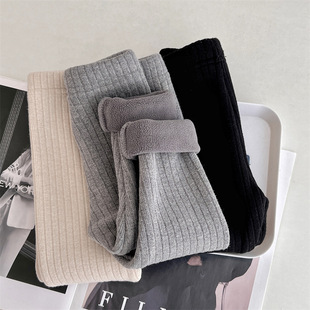 大金家童装男女儿童冬款儿童加绒加厚坑条打底裤加绒复合百搭长裤