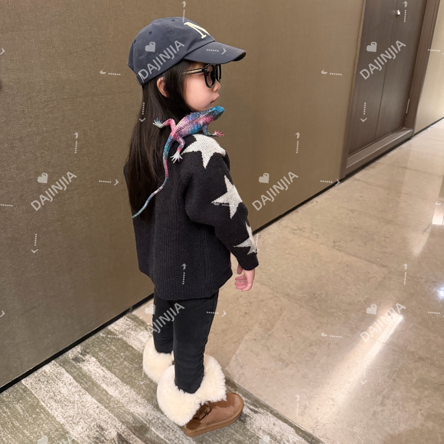 25冬季韩系新款立领针织开衫外套星星超酷拉链男女宝冬季外套