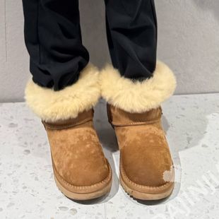 25秋冬新款 巨保暖羊羔毛皮毛一体巨保暖男女宝户外面软底雪地靴