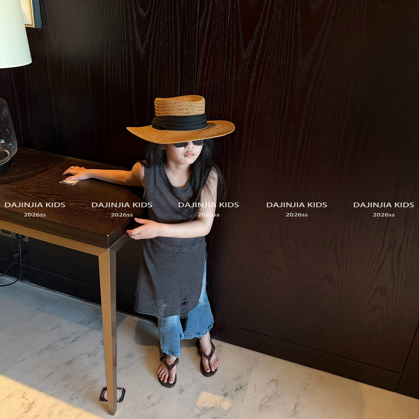 26夏季新款男女宝软牛仔韩系简约弹力修身微喇蓝色百搭休闲长裤