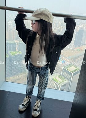 大金翻领潮牌长袖重工刺绣夹克潮