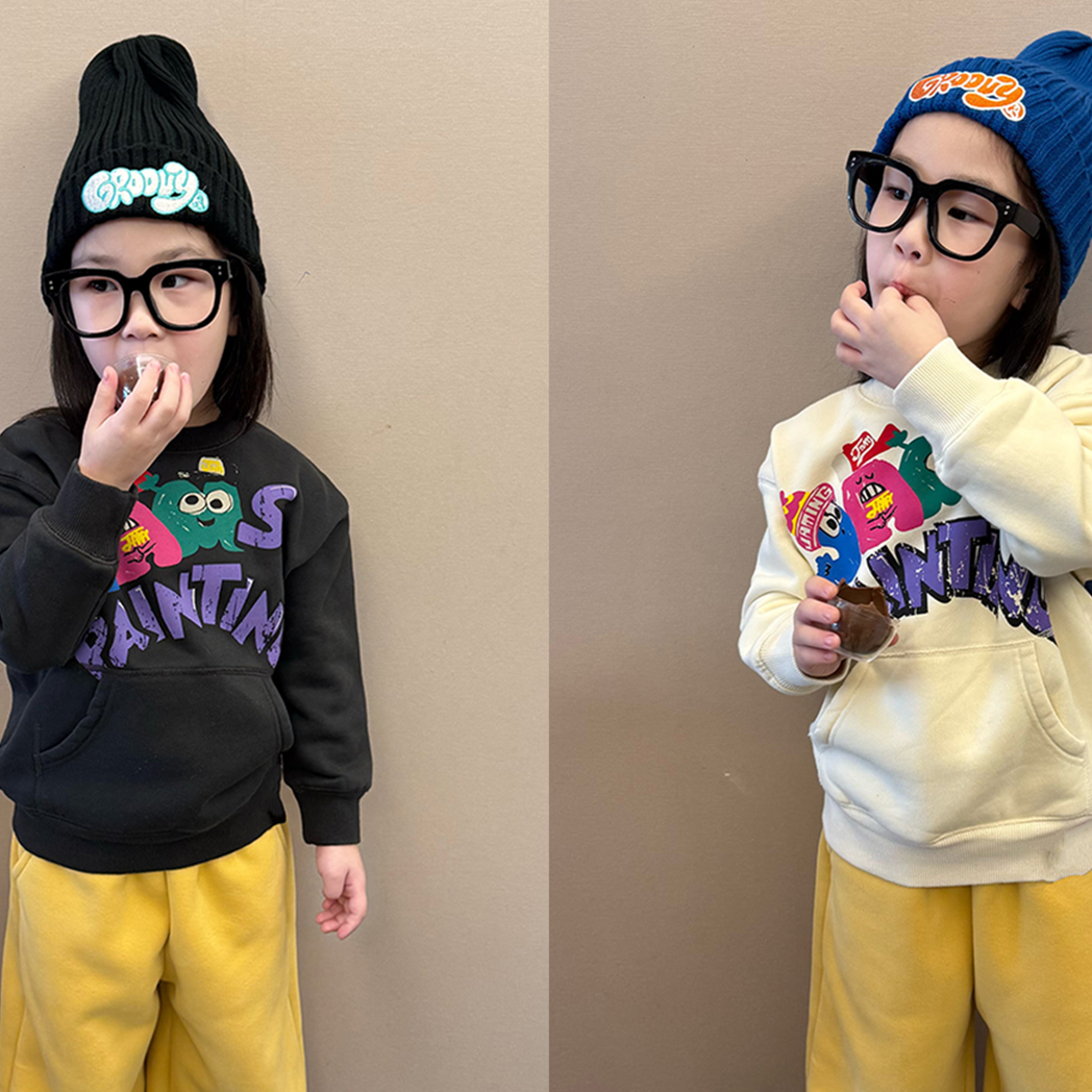 大金家童装秋冬加绒儿童卫衣加绒加厚女童卫衣秋冬圆领男童卫衣