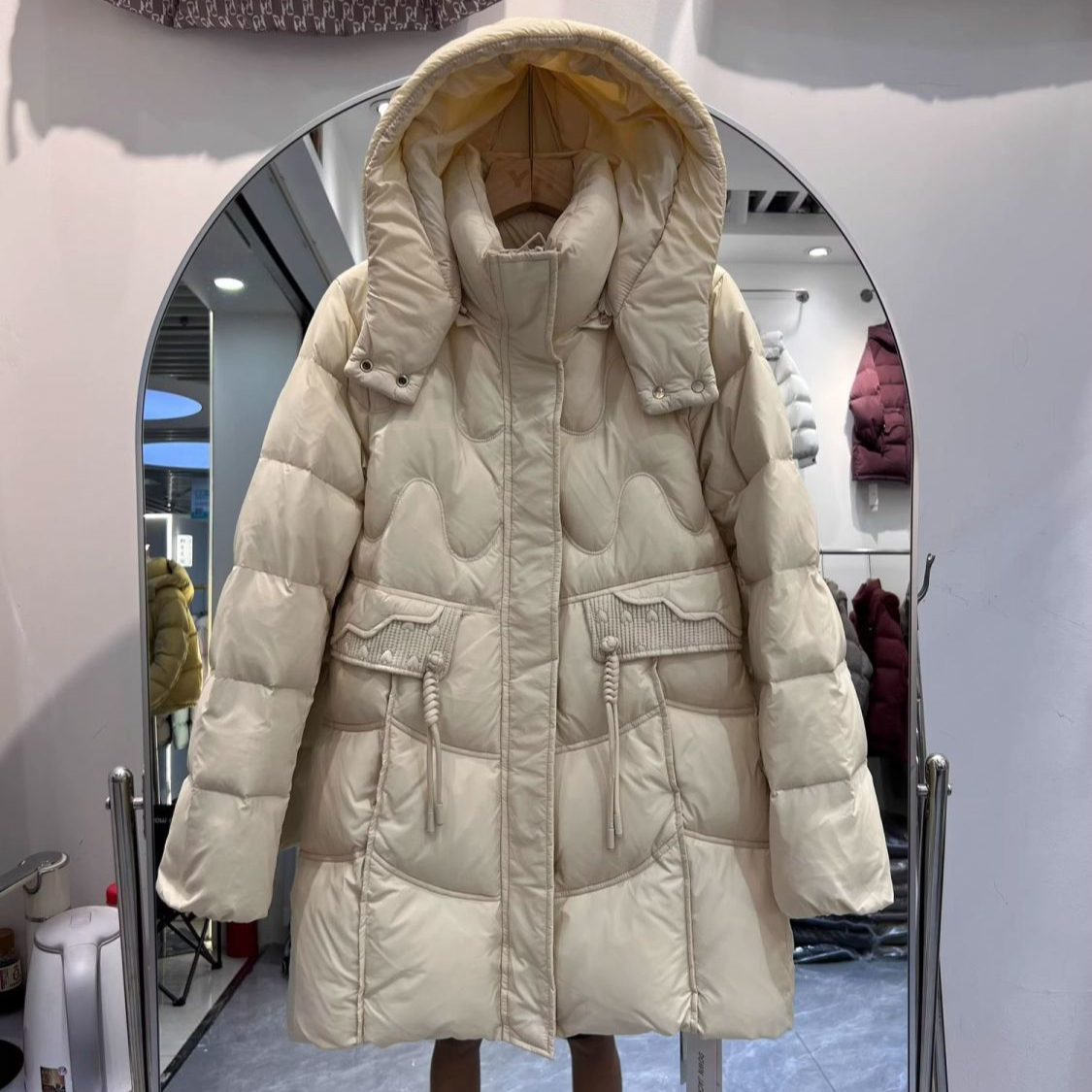 羽绒服女中长款2025冬季新款韩版小个子白鸭绒保暖修身显瘦外套潮