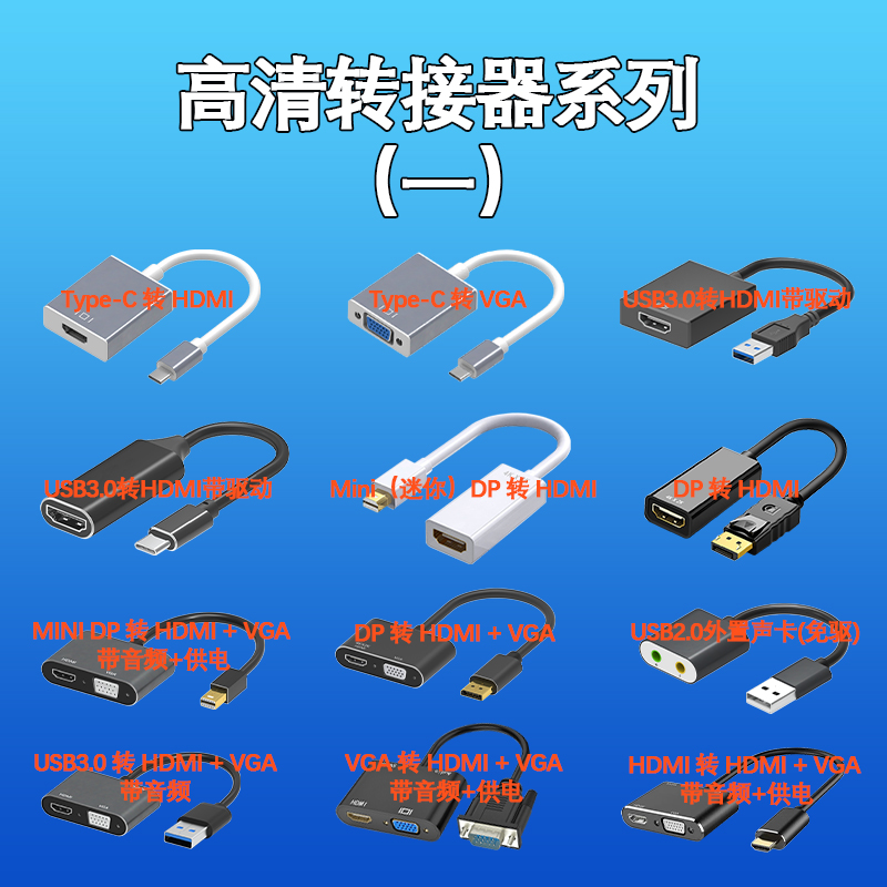 高清转接器系列HDMIVGADVIUSB