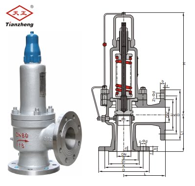 。中国天正A41H/Y-16/25/40CPR安全阀DN20-200铸钢法兰水用泄压排