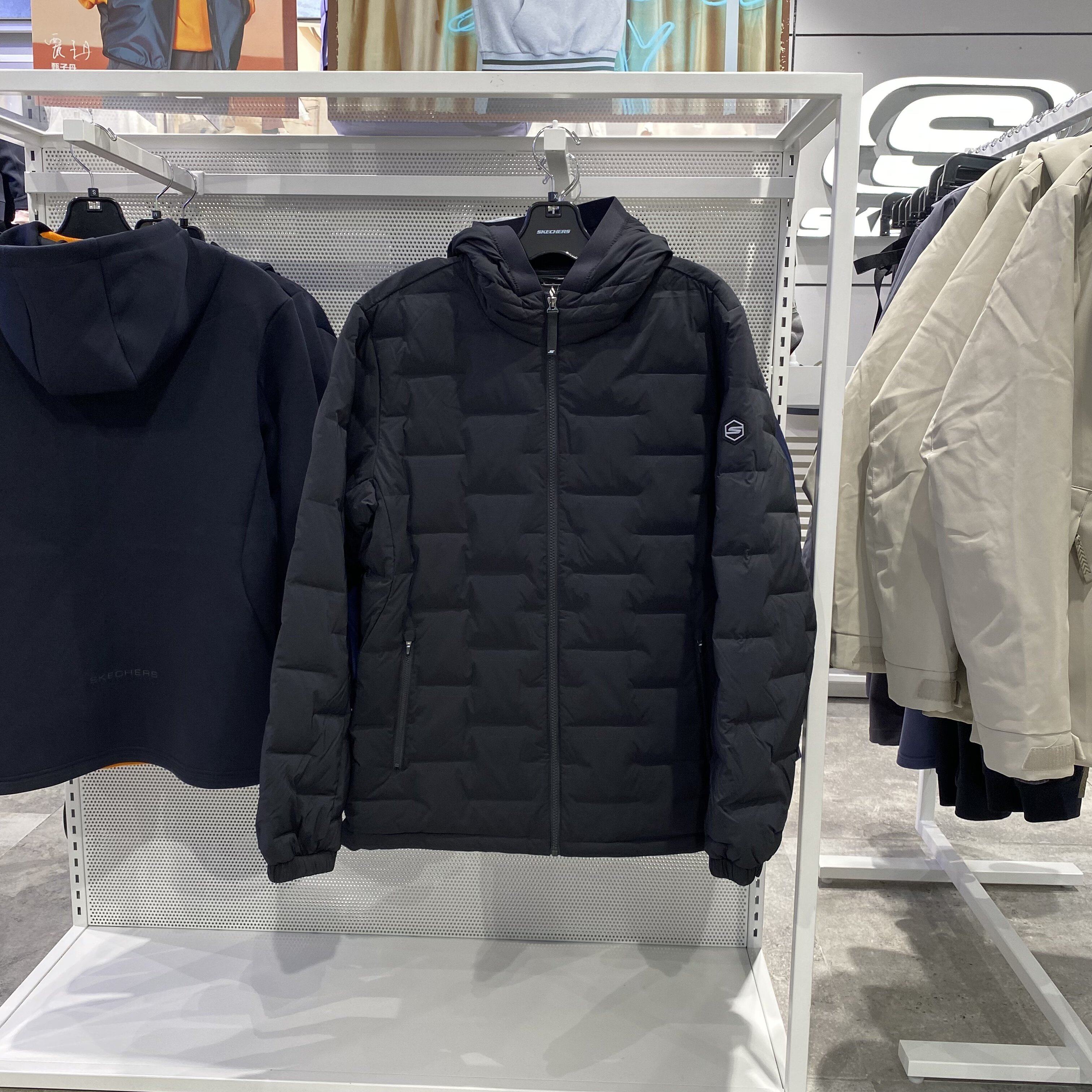 斯凯奇男士连帽羽绒外套