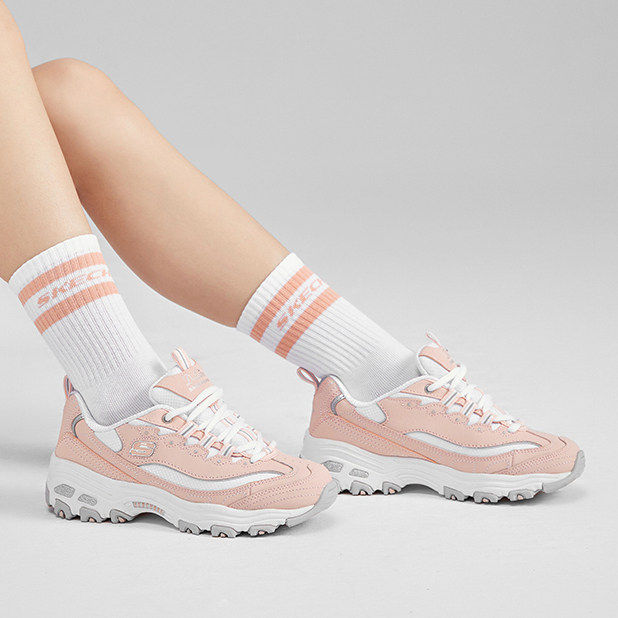 Skechers斯凯奇男女童秋季绑带复古熊猫鞋老爹鞋休闲运动鞋80587L