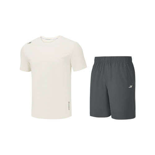 Skechers斯凯奇男女同款吸湿速干圆领舒适短袖短裤套装P226U086