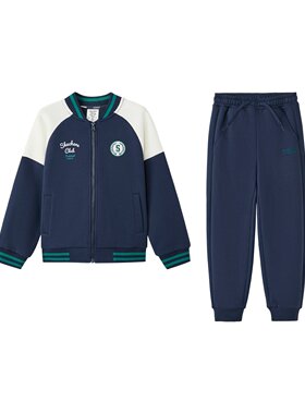 Skechers斯凯奇男童秋季长袖棒球领宽松舒适百搭针织套装L126B038