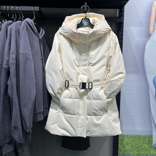 Skechers斯凯奇女士秋冬保暖收腰梭织中长款羽绒服外套L424W004