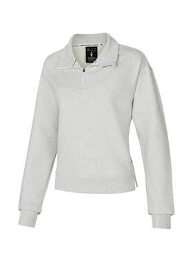 Skechers斯凯奇女士半开领舒亲肤纯色简约针织套头卫衣P125W023