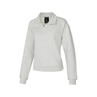 Skechers斯凯奇女士半开领舒亲肤纯色简约针织套头卫衣P125W023