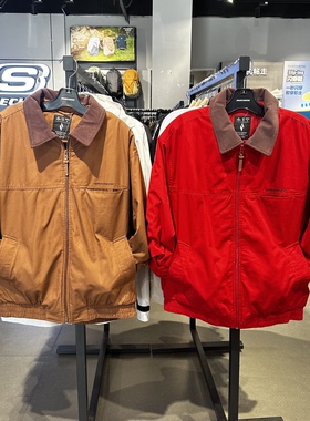 Skechers斯凯奇2026新款复古时尚翻领宽松梭织裥棉外套L126U001