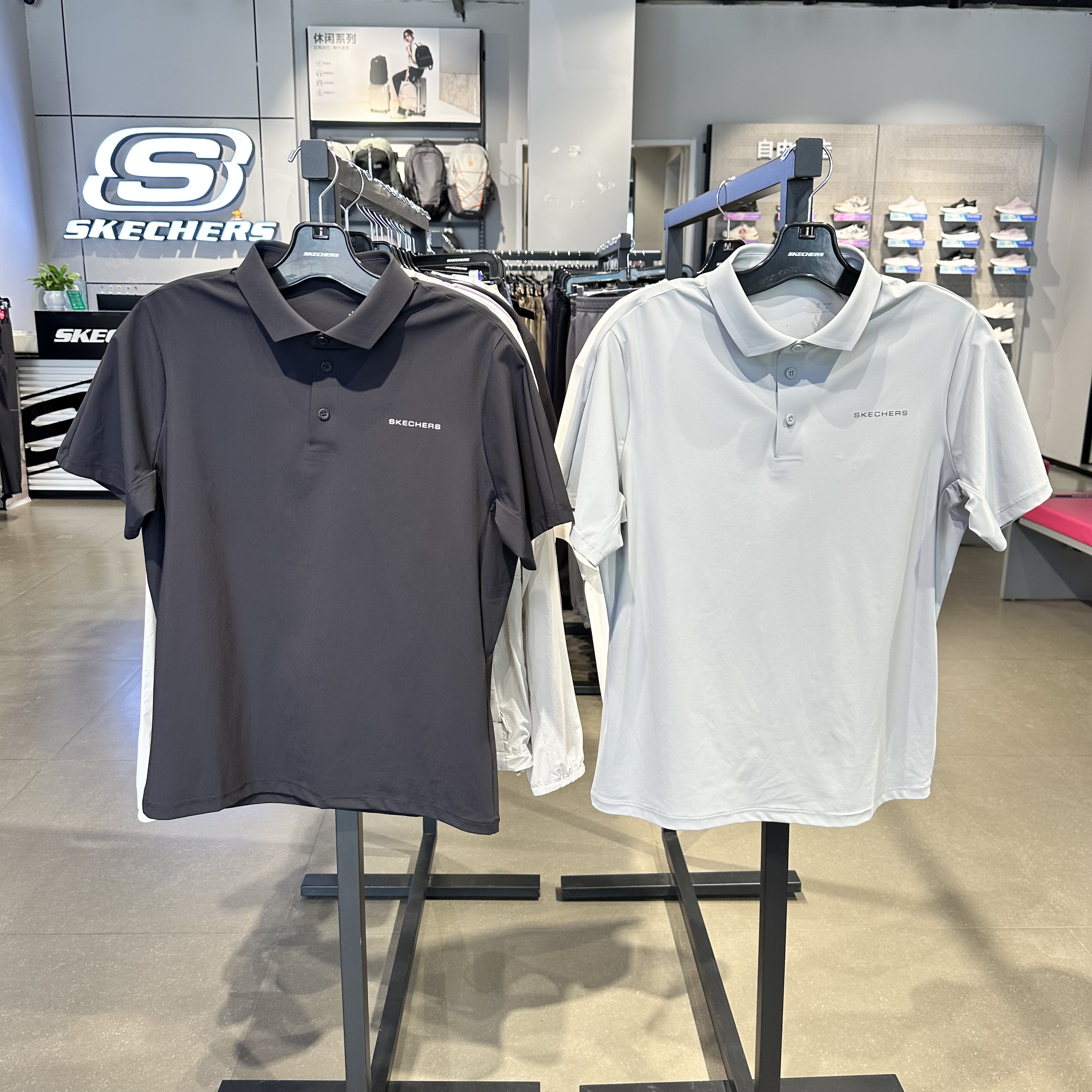 Skechers斯凯奇男款夏季宽松简约百搭利落舒适短袖POLO衫P226M109