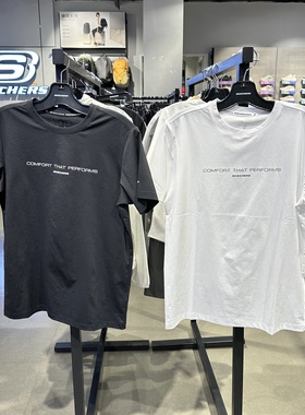 Skechers斯凯奇男士夏季圆领亲肤舒适休闲运动短袖T恤衫P226M089