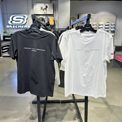 Skechers斯凯奇男士夏季圆领亲肤舒适休闲运动短袖T恤衫P226M089