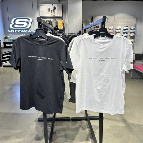 Skechers斯凯奇男士夏季圆领亲肤舒适休闲运动短袖T恤衫P226M089