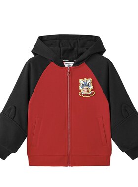 Skechers斯凯奇2026新年款冬季男童童趣保暖针织连帽外套L126B025