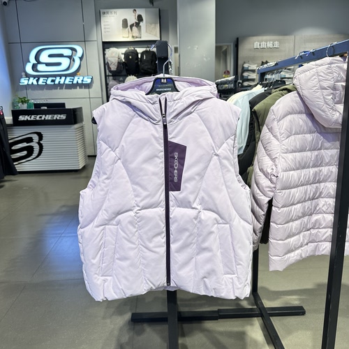 Skechers斯凯奇女孩女童秋冬立领保暖锁温防风羽绒背心P426G042