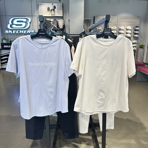 Skechers斯凯奇女士夏季吸湿速干纯色百搭圆领短袖T恤衫P326W102