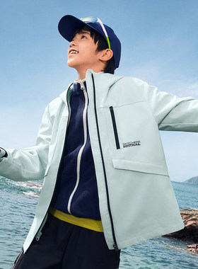 Skechers斯凯奇秋冬男童工装套装梭织连帽外套+针织外套P126B001