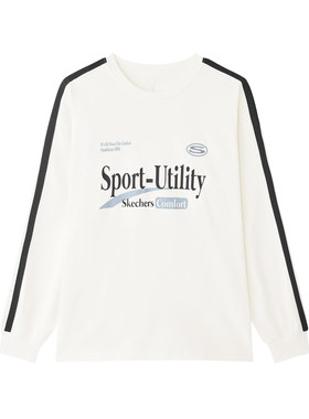 Skechers斯凯奇男女同款圆领针织舒适亲肤印花T恤衫上衣L125U047