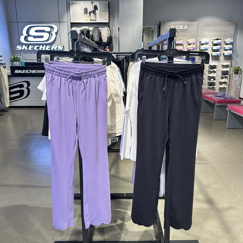 Skechers斯凯奇春夏女童舒适运动吸湿速干花边针织微喇裤P226G034