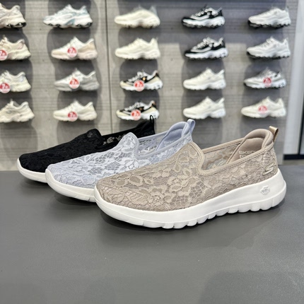 Skechers斯凯奇女鞋夏一脚蹬网面蕾丝透气休闲鞋低帮懒人鞋896020