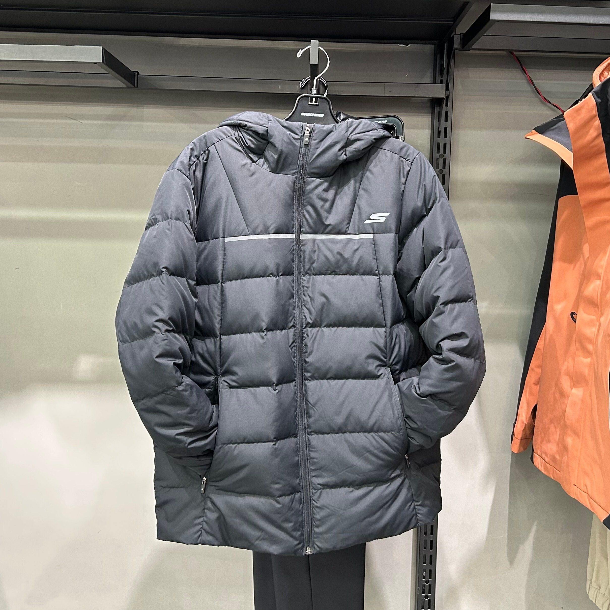 Skechers斯凯奇冬季男士保暖舒适防水防风短款羽绒服外套P425M018