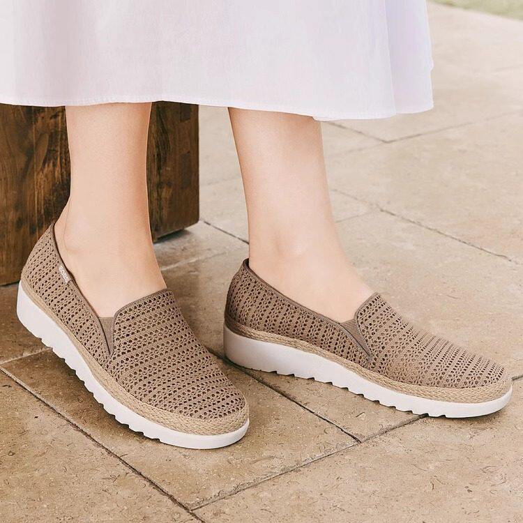 Skechers斯凯奇女士夏季轻质透气舒适浅口渔夫鞋休闲单鞋114525