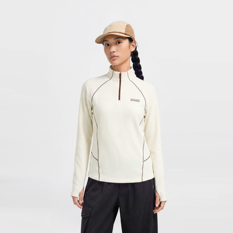 Skechers斯凯奇女士春秋季半开领长袖亲肤舒适休闲T恤衫P326W070